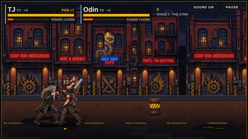 Steel City Brawl: TJ and Odin fighting street toughs on the Strip